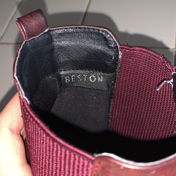 Women’s Beston Maroon Platform Ankle Boot- 10 - Picture 8 of 8